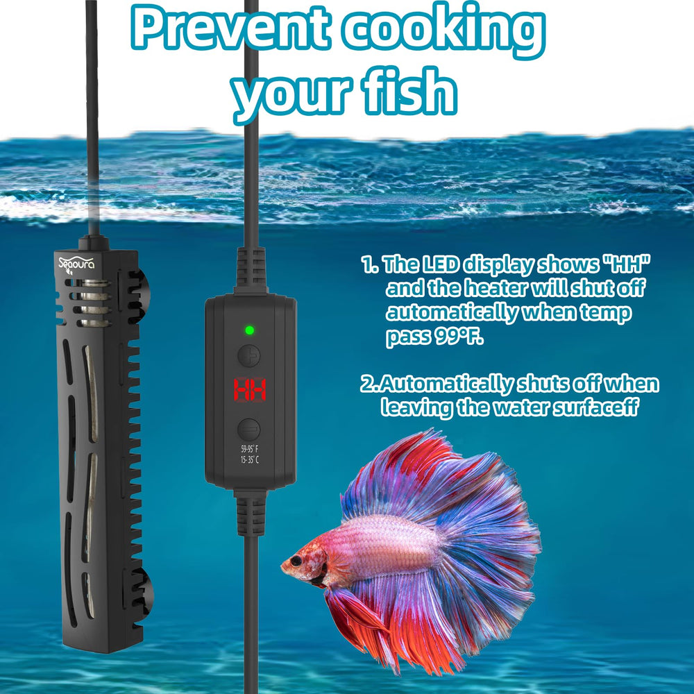 SEAOURA 25W external controller display aids precise temp control.