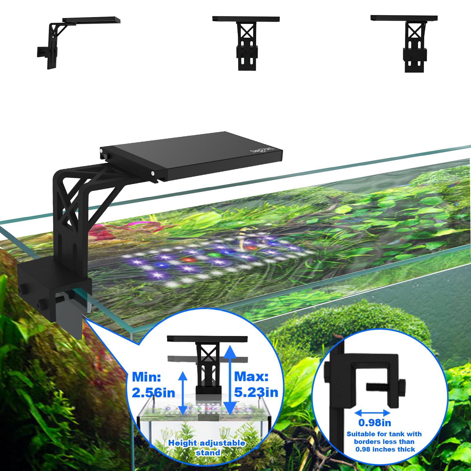 SEAOURA 7-12 inch tank compatibility fits small to medium aquariums.