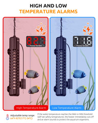 SEAOURA aquarium heater probe cable enables multi-area temperature sensing.