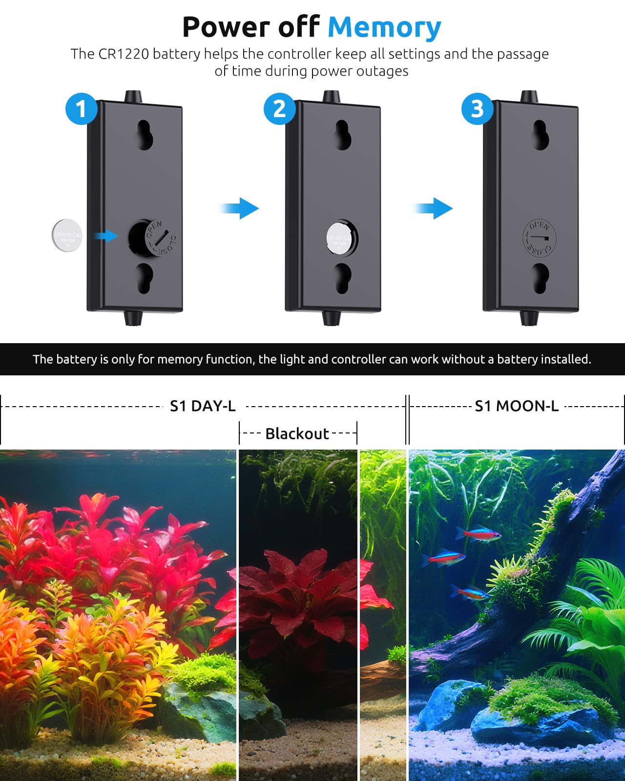 SEAOURA aquarium light IP68 waterproof housing protects electronics in humidity.