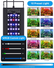 SEAOURA Aquarium LED Light thermometer display shows real-time water temperature.