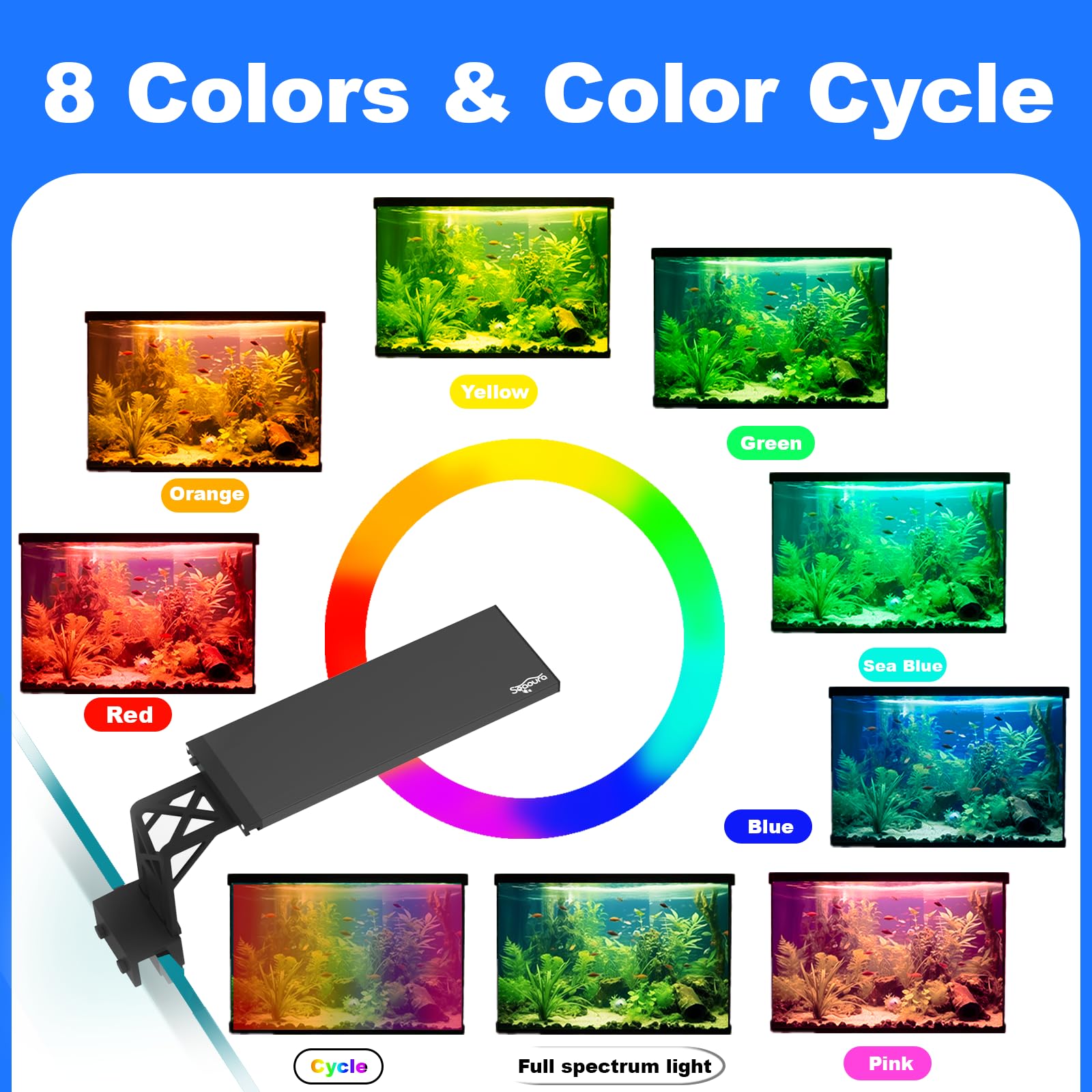 SEAOURA aquarium light 24/7 cycle timer allows consistent day-night schedules for plants.