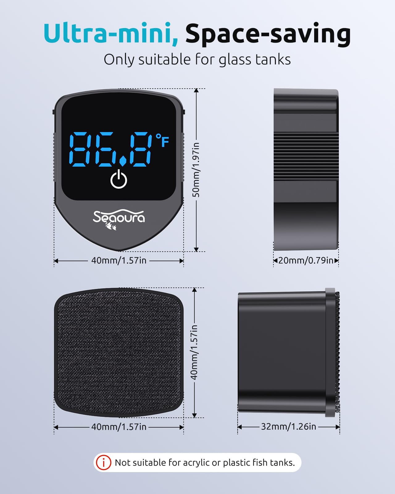 SEAOURA cleaner cleans inside and outside glass while floating on water surface
