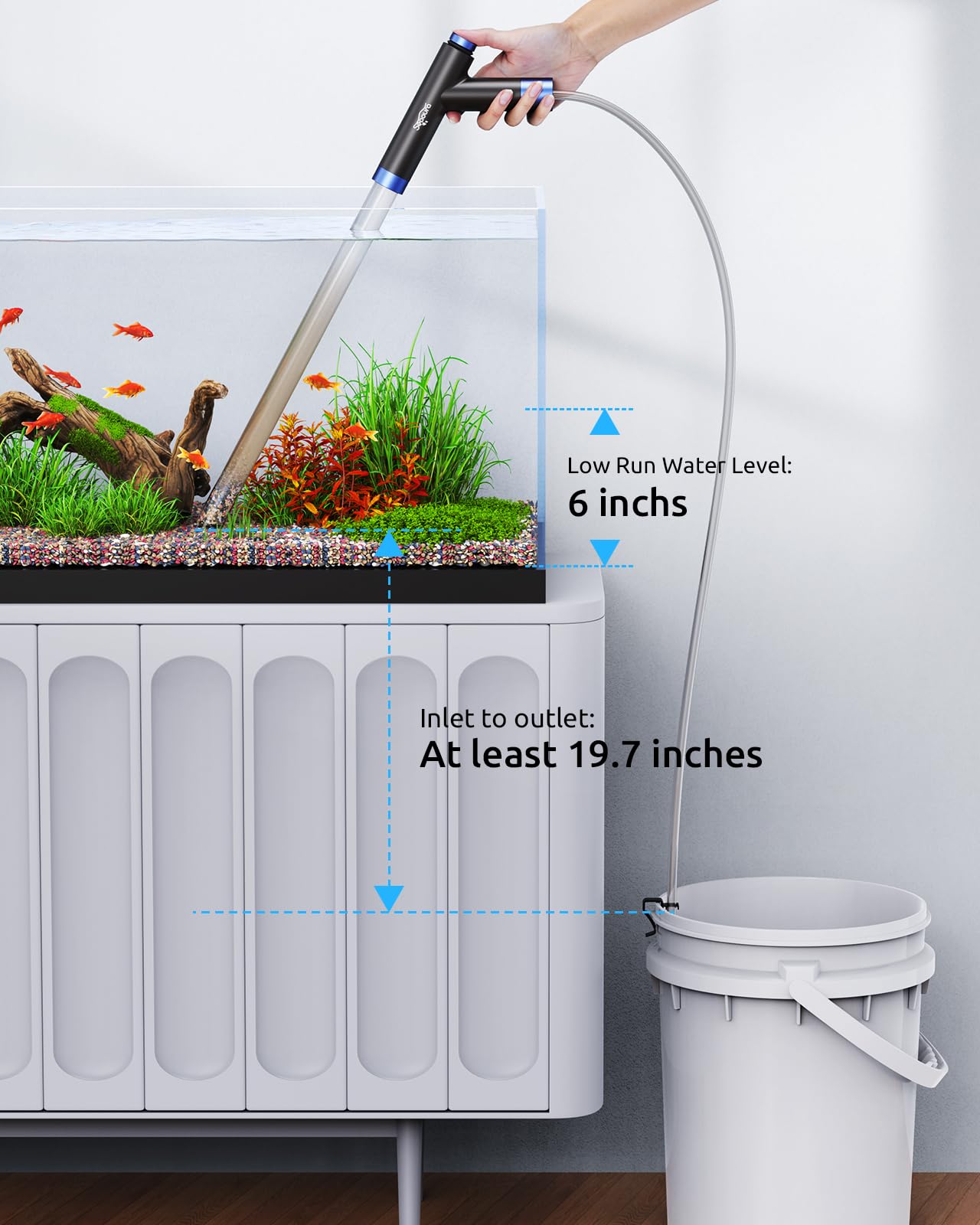 SEAOURA filter basket net protects fish while cleaning substrate from suction.