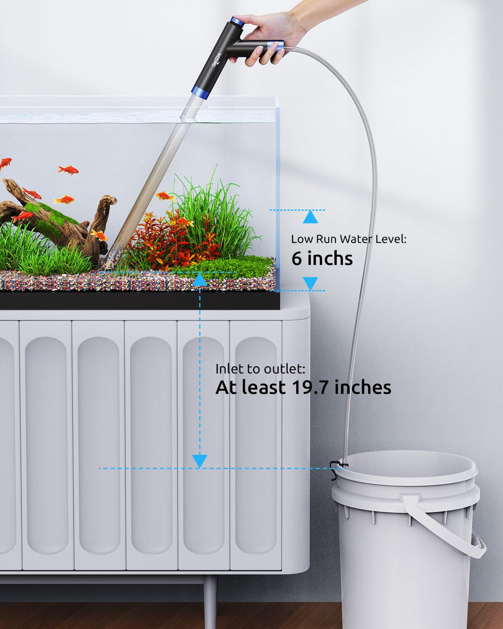 SEAOURA filter basket net protects fish while cleaning substrate from suction.