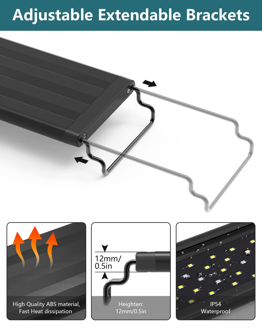 SEAOURA LED aquarium light color modes White Red Green Pink for rich viewing.