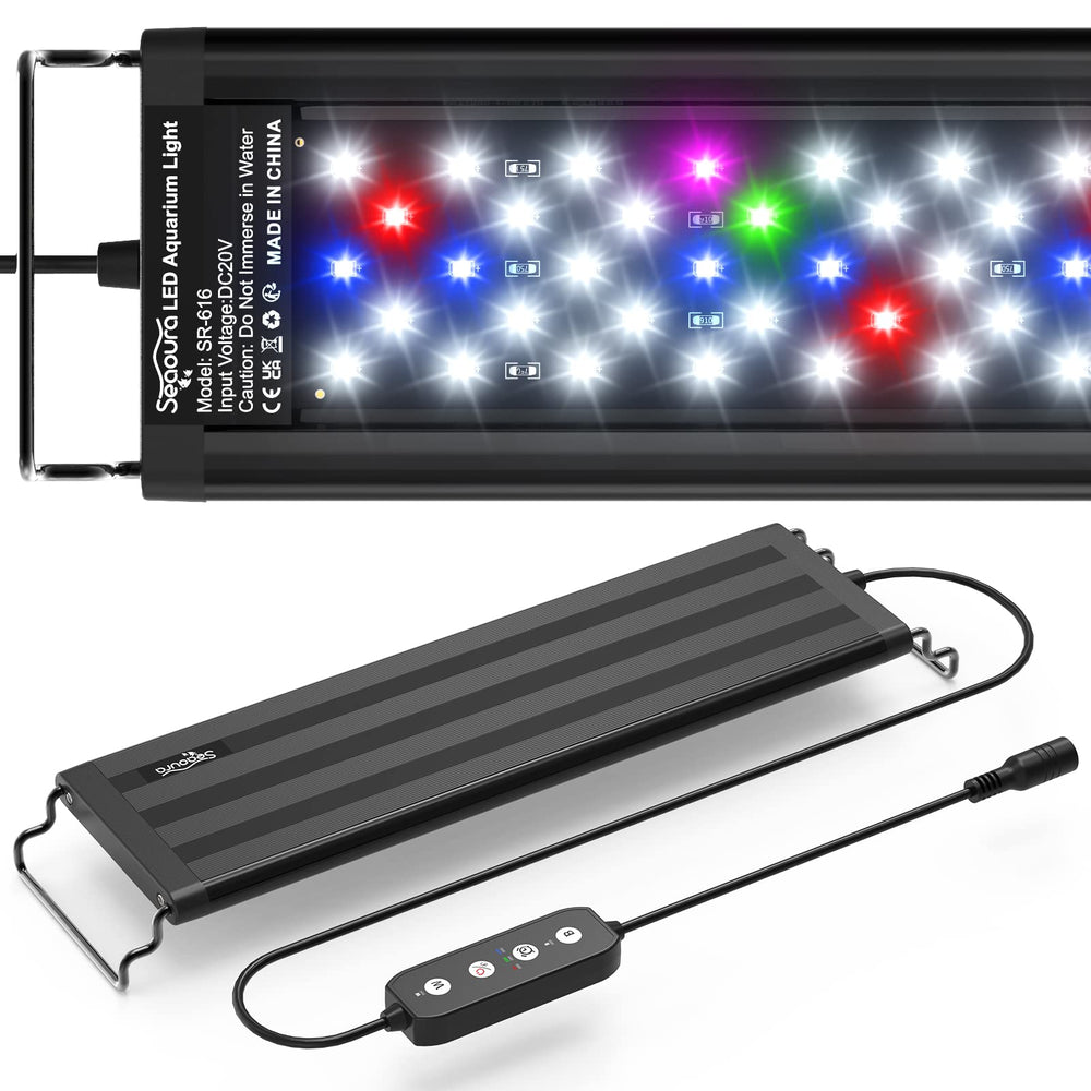 SEAOURA Led Aquarium Light full spectrum glow supports plant growth in freshwater tanks.