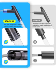 SEAOURA siphon pump safety design enhances user control during water changes.