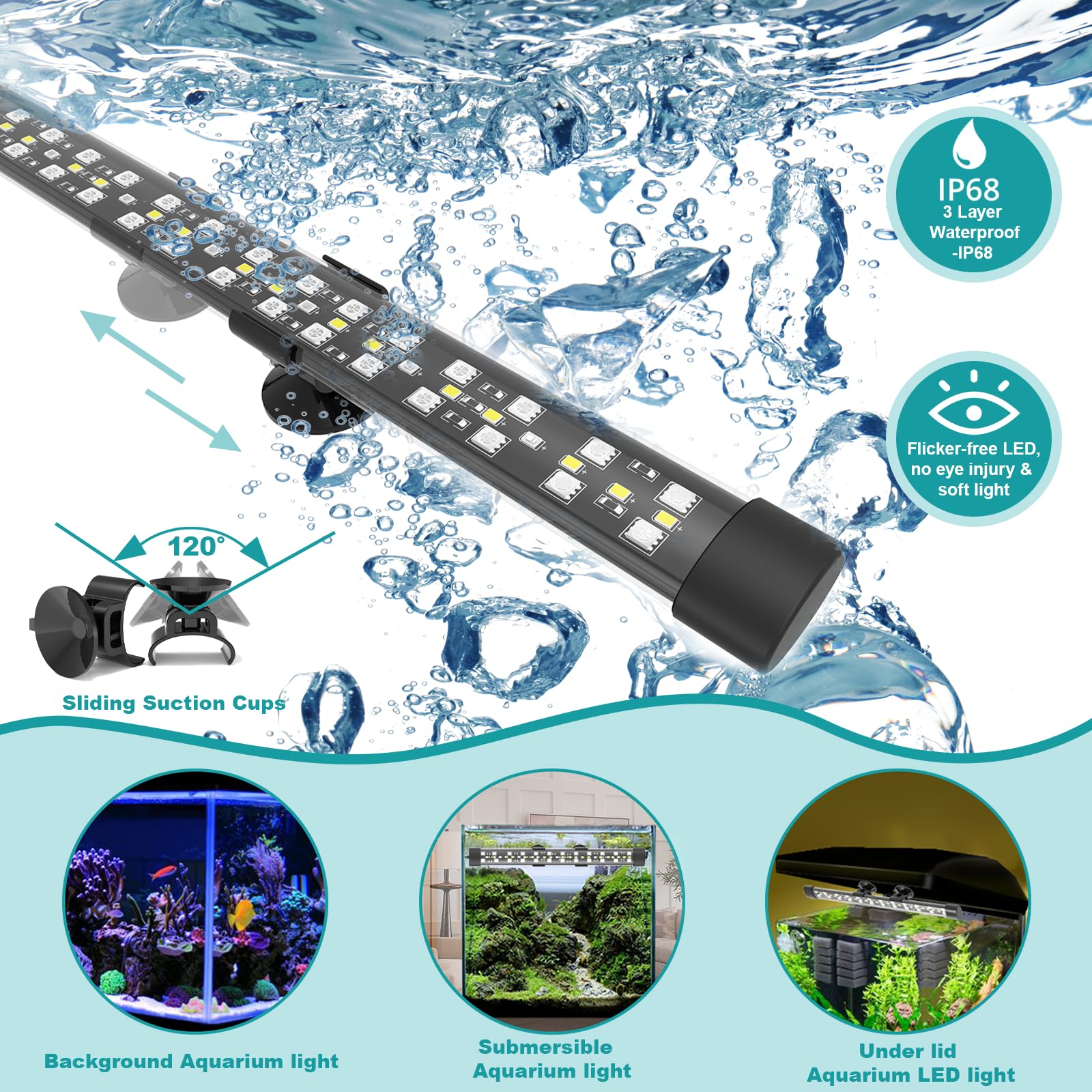SEAOURA submersible light supports easy installation with multiple mounting options.