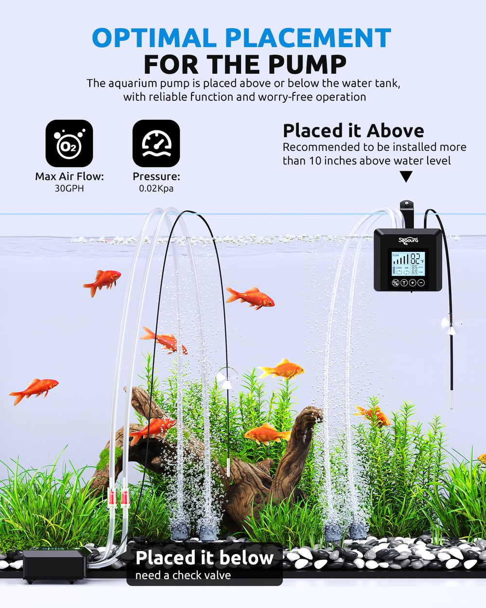 SEAOURA aerator ready for outdoor use on fishing trip