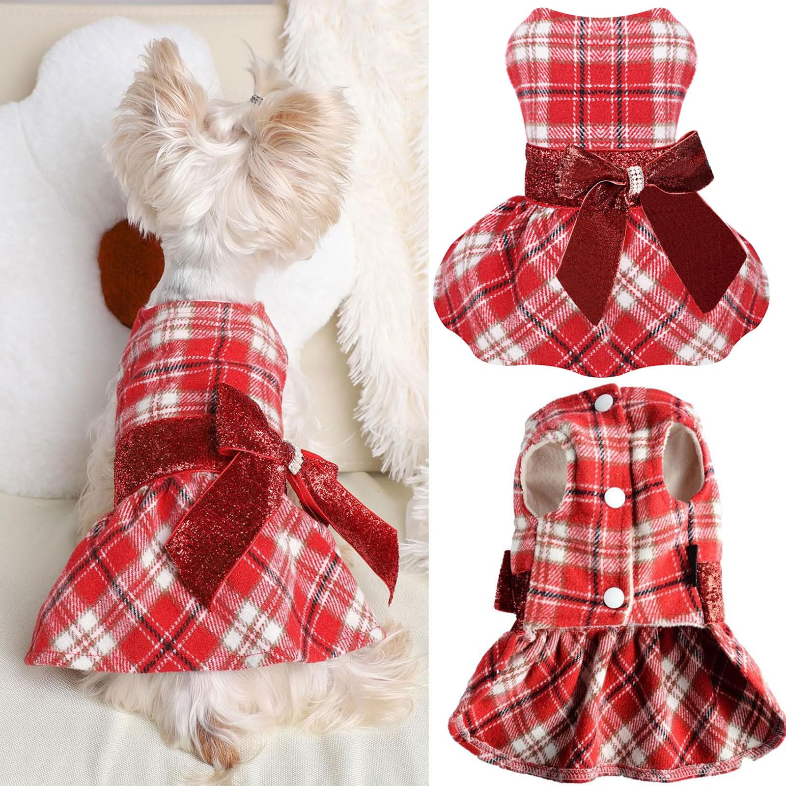 Sebaoyu Chihuahua Yorkie dress XXSmall wearable winter coat for small pets