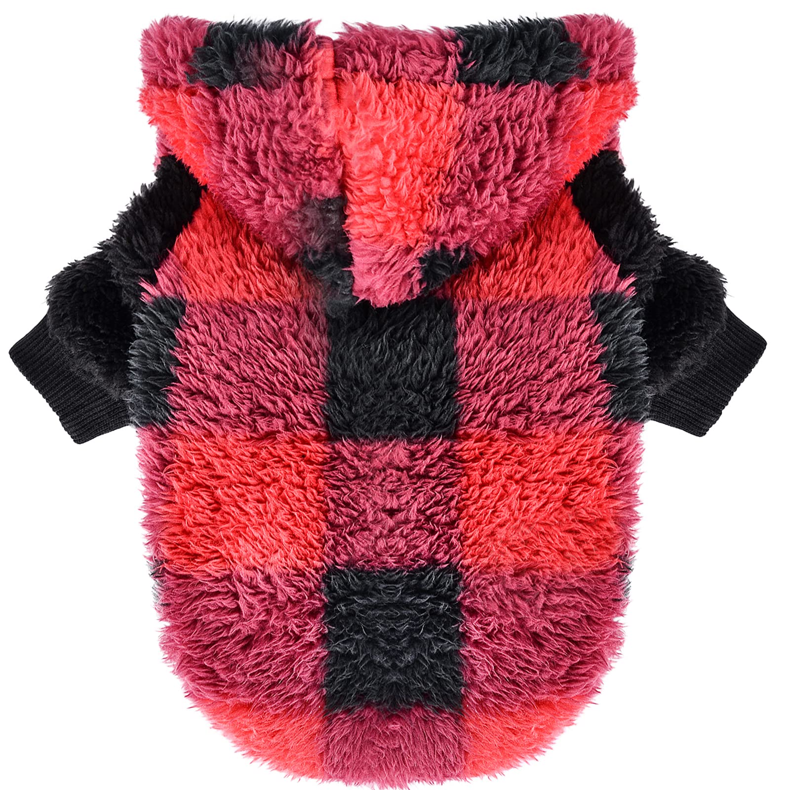 Sebaoyu Christmas dog sweater for small chihuahua hoodie on plaid fabric ideal for chilly outings