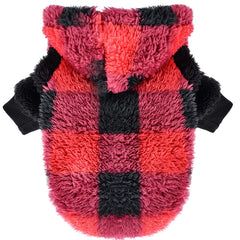 Sebaoyu Christmas dog sweater for small chihuahua hoodie on plaid fabric ideal for chilly outings