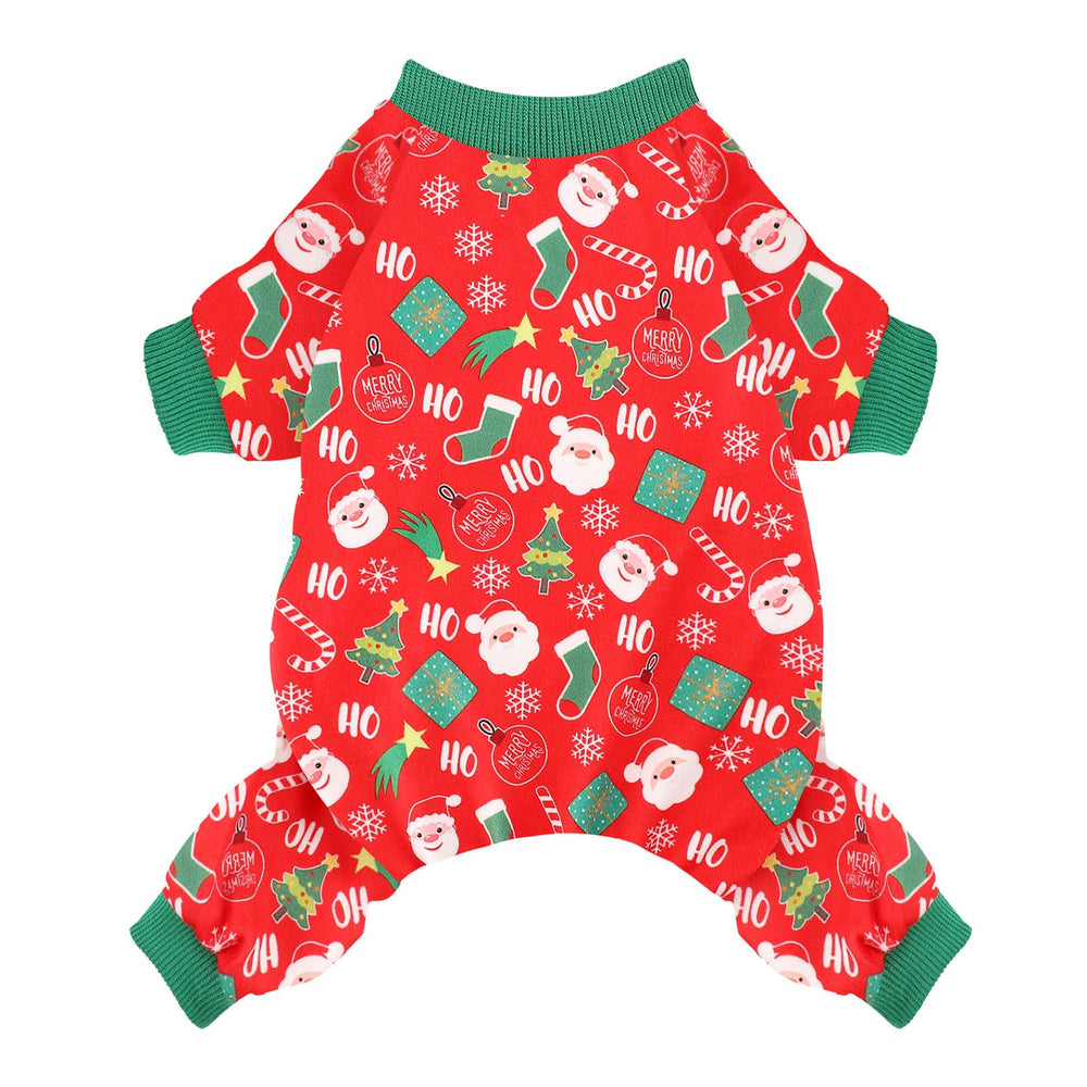 Sebaoyu Christmas jumpsuit covers full body, keeping tiny dogs warm.