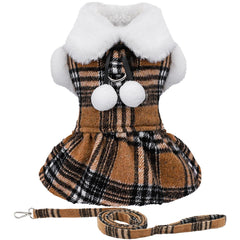 Sebaoyu Christmas plaid dog sweater front view highlighting cozy fleece warmth.