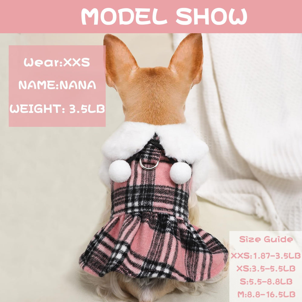 Sebaoyu dog sweater with leash attachment pink XXS for festive photos.