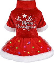 Sebaoyu dog Christmas sweater dress front view offers festive style for small breeds.