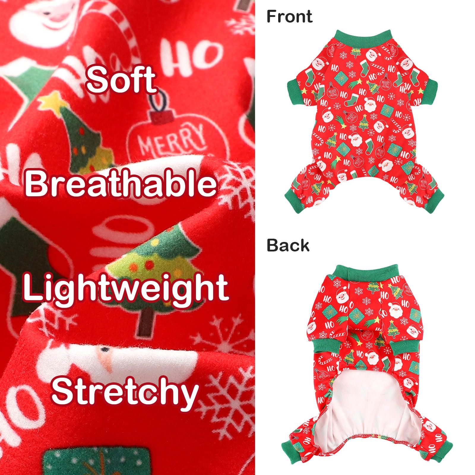 Sebaoyu Christmas print on red-green jumpsuit ideal for holiday photos