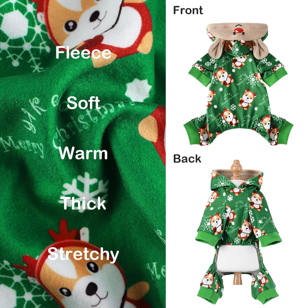 Sebaoyu dog Christmas pajamas snowflake pattern emphasizes cute, comfortable everyday wear for small dogs.