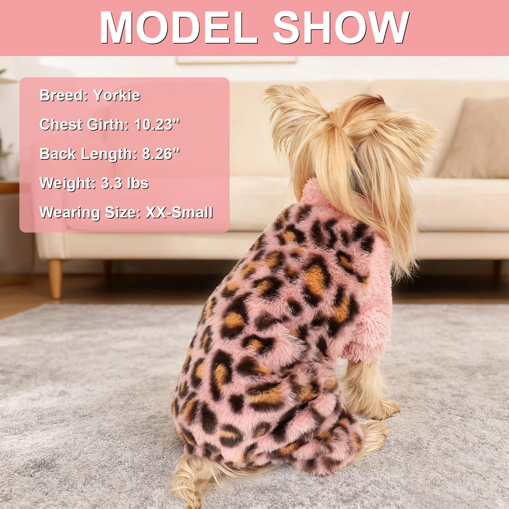 Sebaoyu pink dog pajamas shown as a festive option for small pets during holidays.