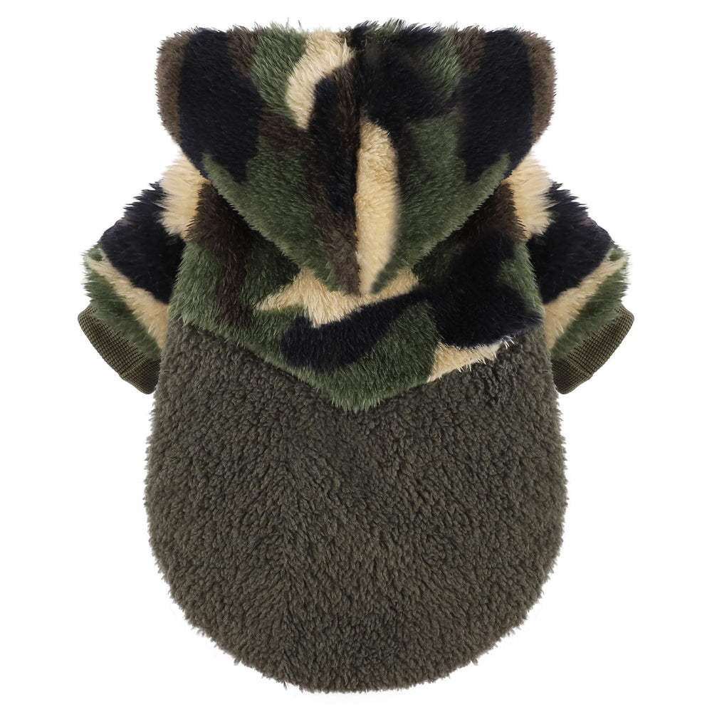 Sebaoyu dog sweater hoodie front view shows cozy warmth for small dogs