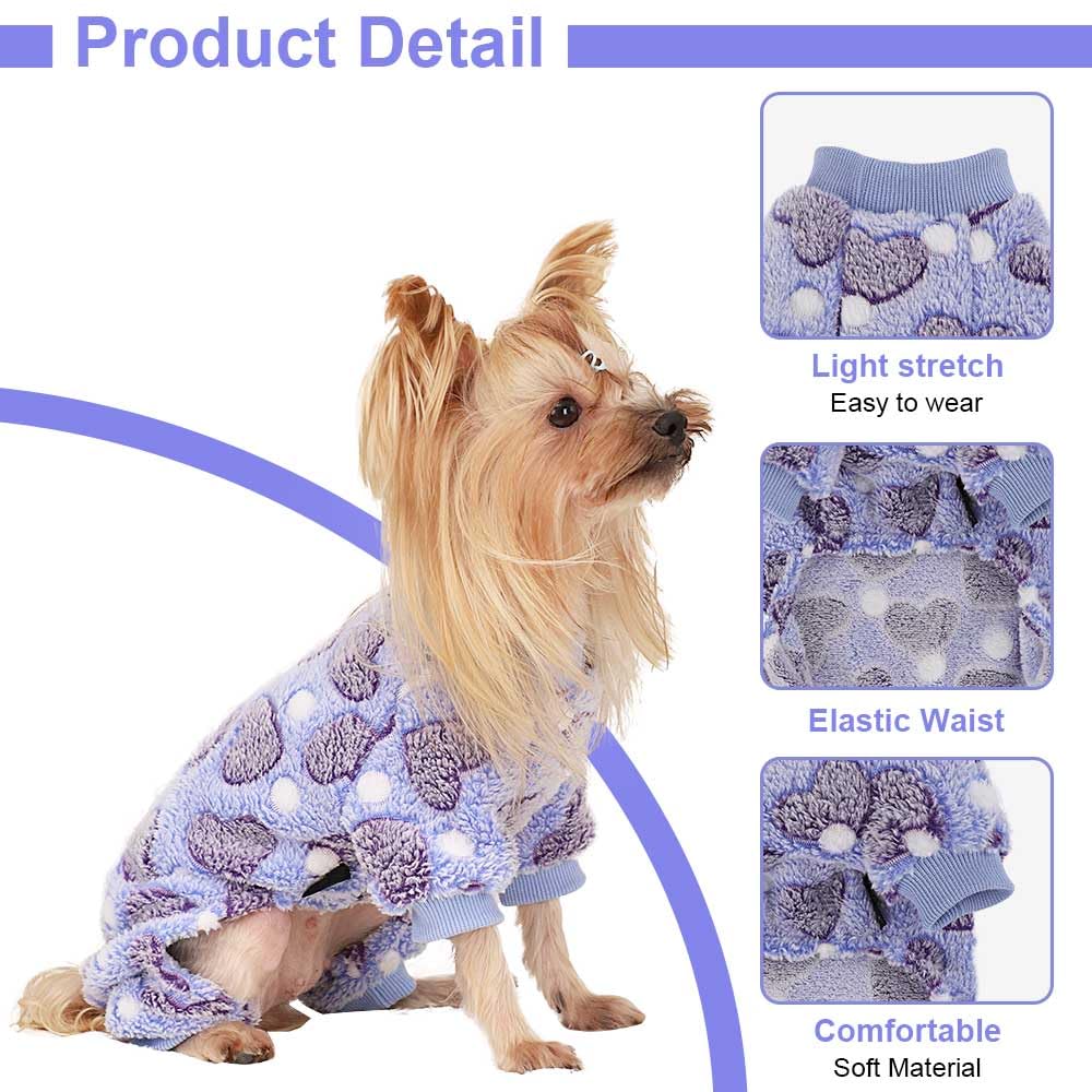 Sebaoyu dog sweater plaid love back view confirms secure fit for small dogs