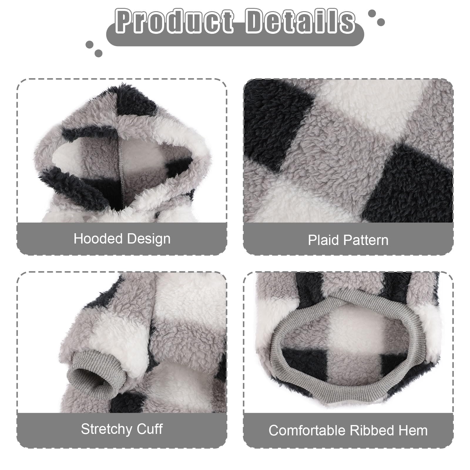 Sebaoyu dog sweater small hoodie elastic belly-band eases wearing