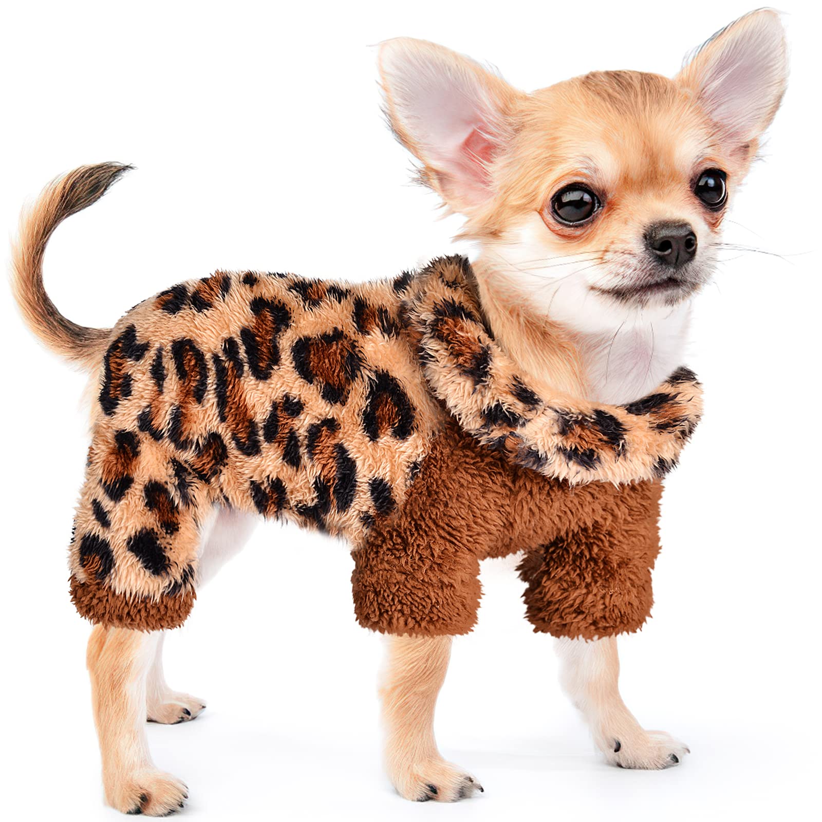 Sebaoyu plaid turtleneck fleece pajama keeps tiny dogs warm during chilly nights.