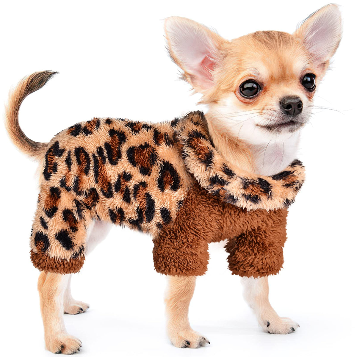 Sebaoyu plaid turtleneck fleece pajama keeps tiny dogs warm during chilly nights.