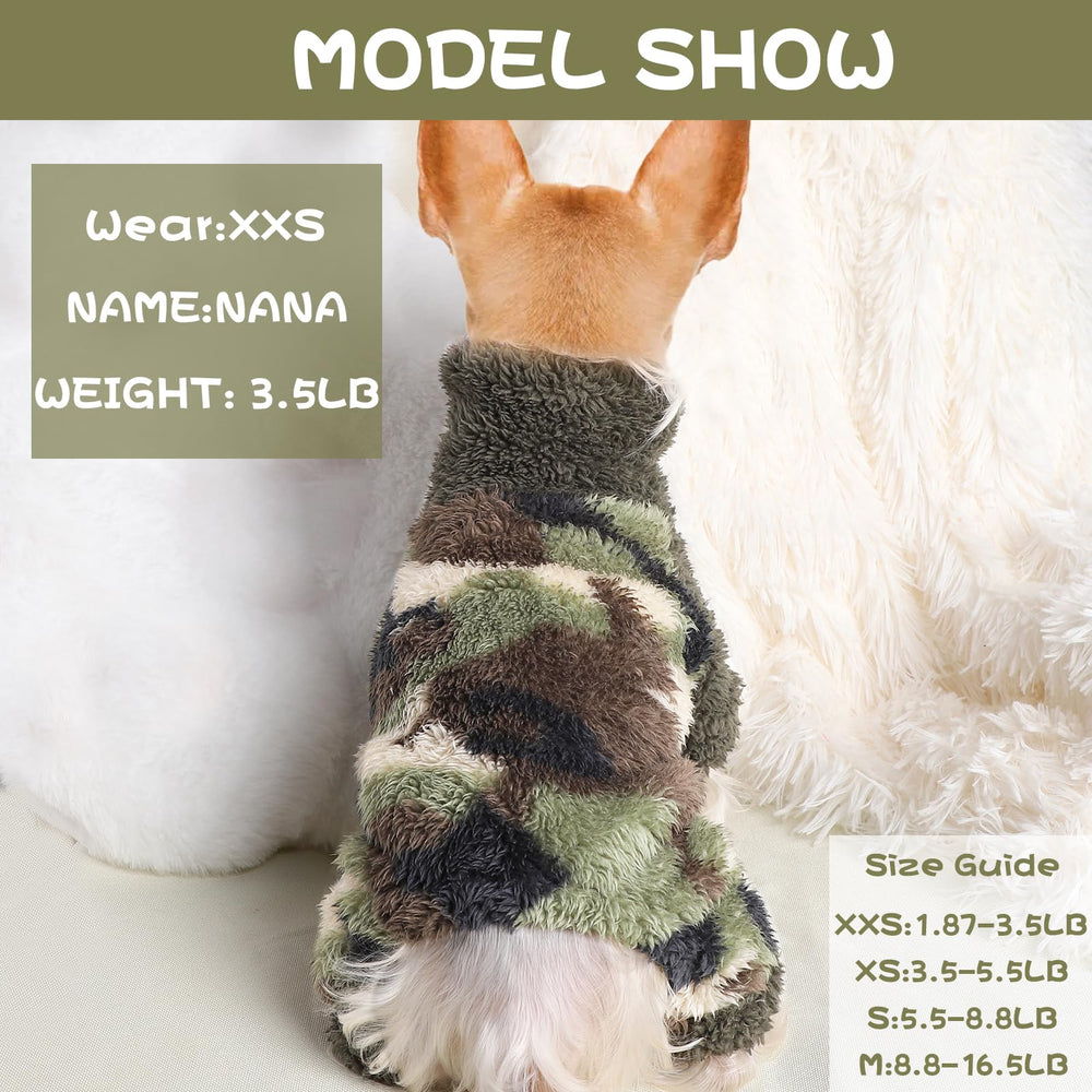 Sebaoyu small dog pajamas plush fleece inside for warmth.