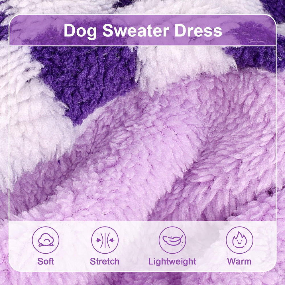 Sebaoyu plaid dog sweater size guide XXS-XS-S helps you choose a fit.
