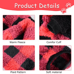 Sebaoyu small dog sweater plaid red design suitable for holiday photos and parties