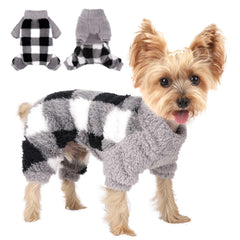 Sebaoyu turtleneck dog pajamas front view in grey deliver cozy warmth for small dogs.