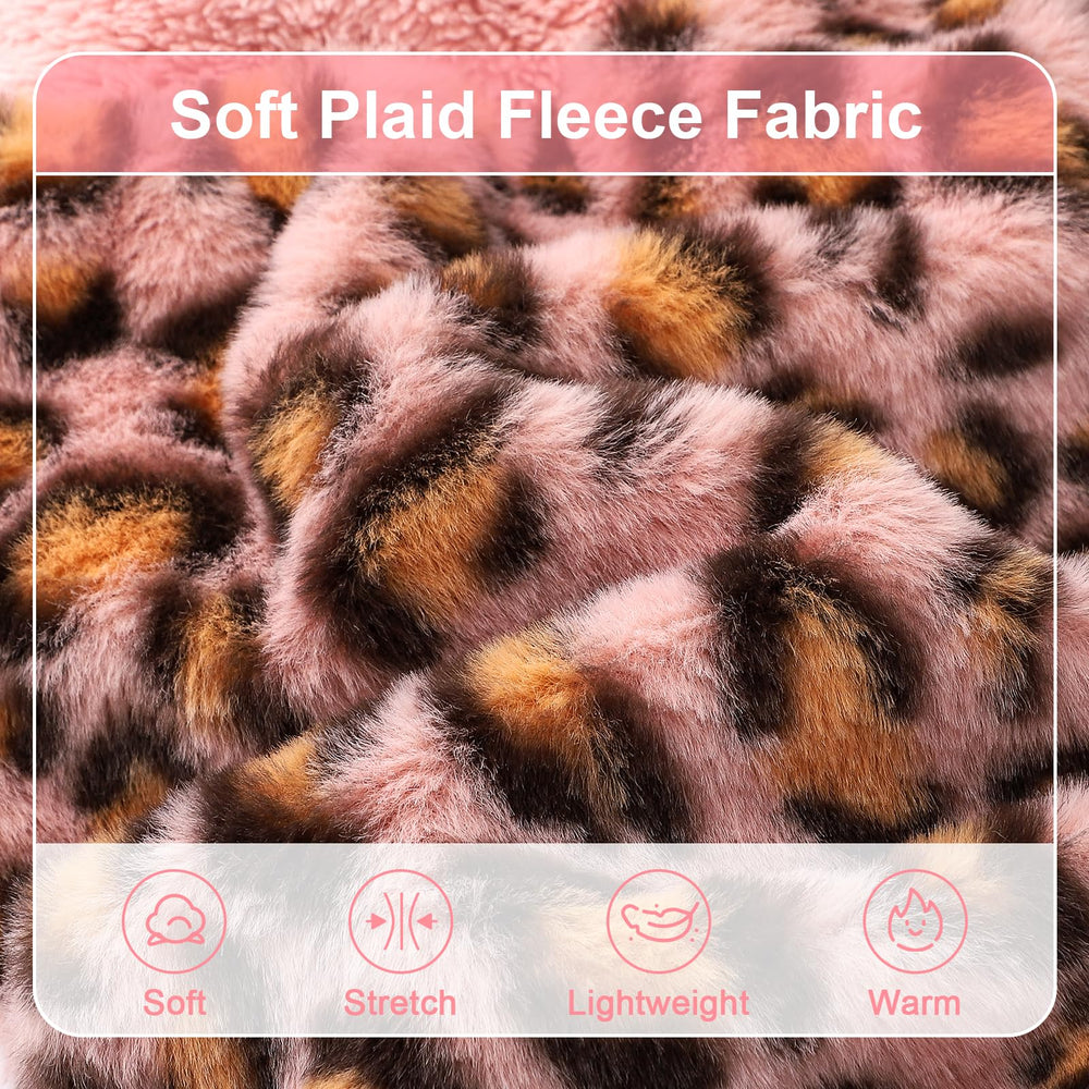 Sebaoyu Turtleneck Dog Pajamas pink leopard print detail for stylish winter wear and photos.
