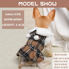 Sebaoyu khaki dog sweater with fleece lining for teacup breeds.