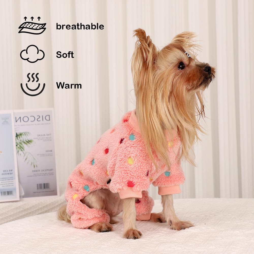 Sebaoyu Yorkie Chihuahua outfit pink keeps small pets warm outdoors.