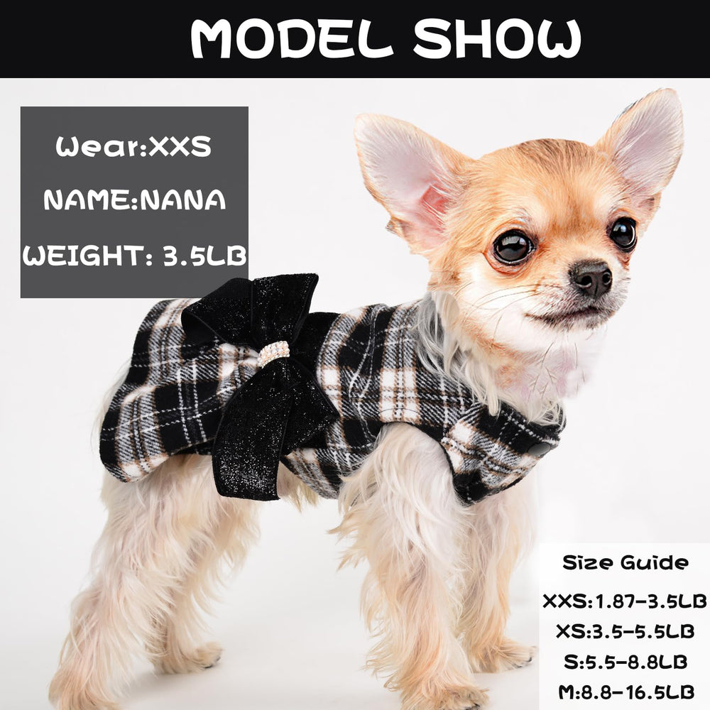 Sebaoyu Yorkie sweater plaid fashion makes holiday photos cute and cozy.