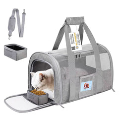 SECLATO 20in cat carrier front view shows roomy interior for travel