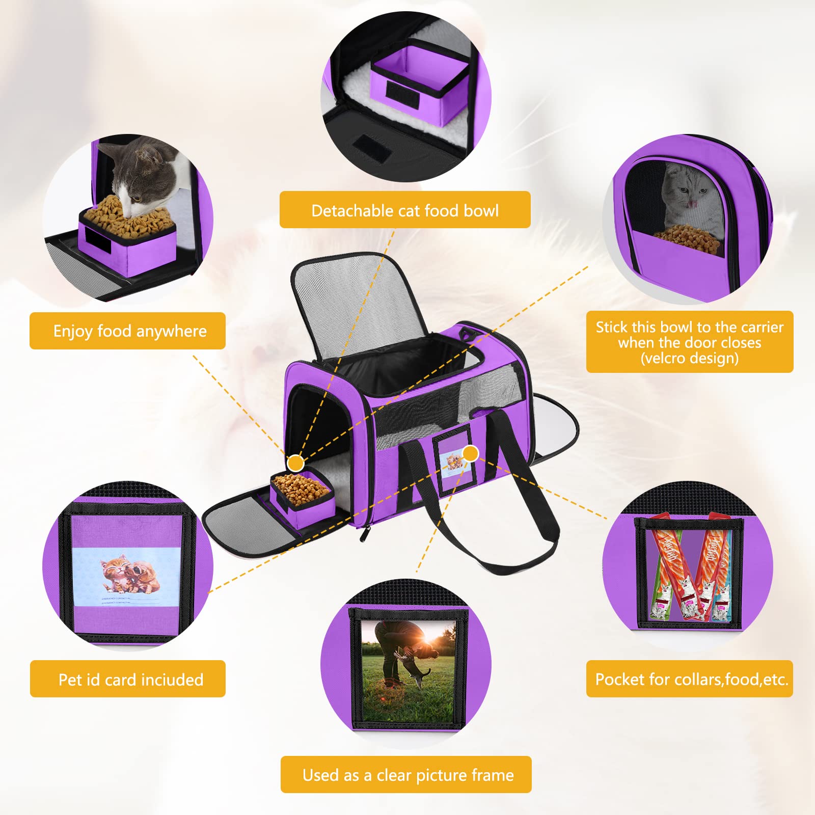 SECLATO cat carrier uses breathable mesh and a top window for airflow and visibility.
