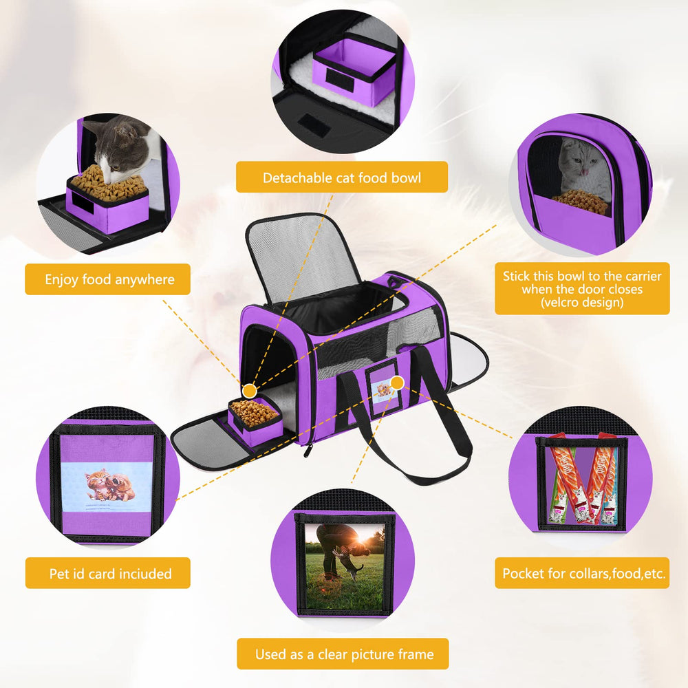 SECLATO cat carrier uses breathable mesh and a top window for airflow and visibility.
