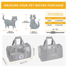 SECLATO cat carrier breathable mesh panels enhance airflow during flights.