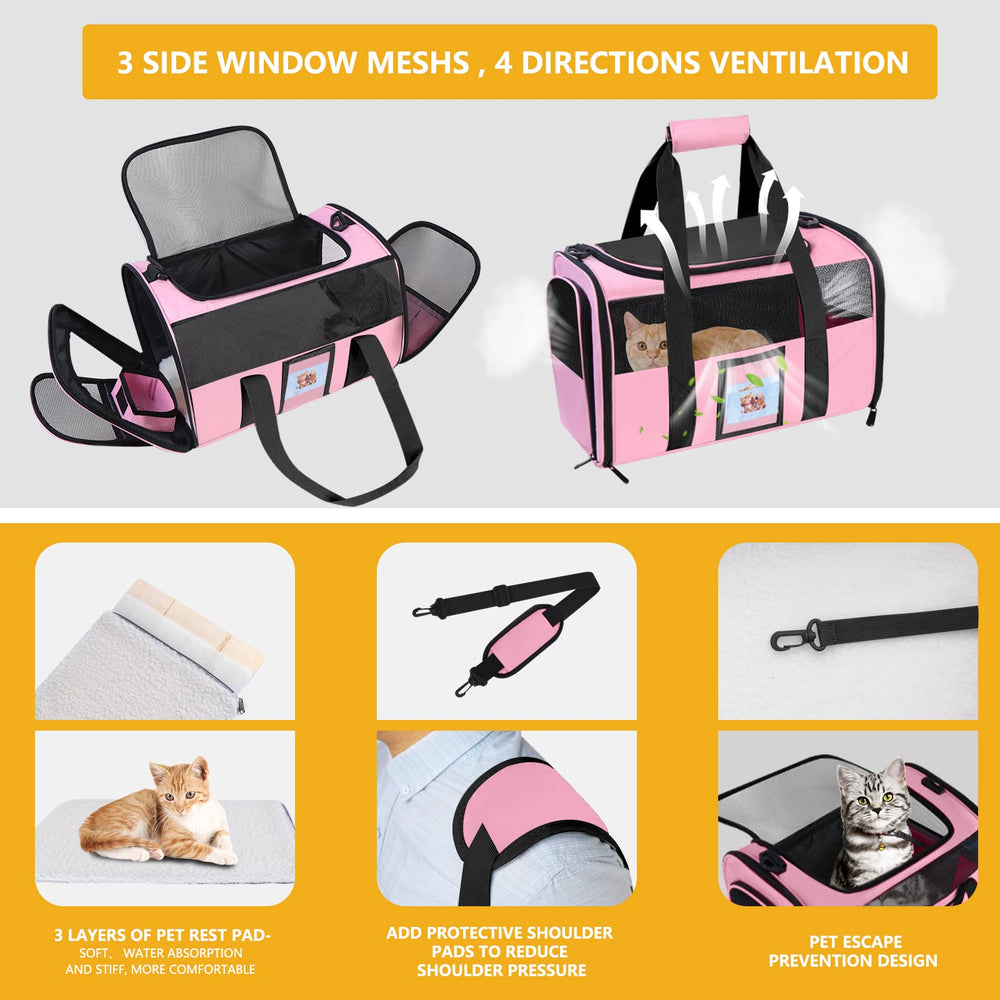 SECLATO cat carrier detachable-wool-pad keeps pet dry and comfortable