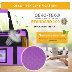 SECLATO cat carrier includes hidden foldable bowl for convenient on-trip meals.