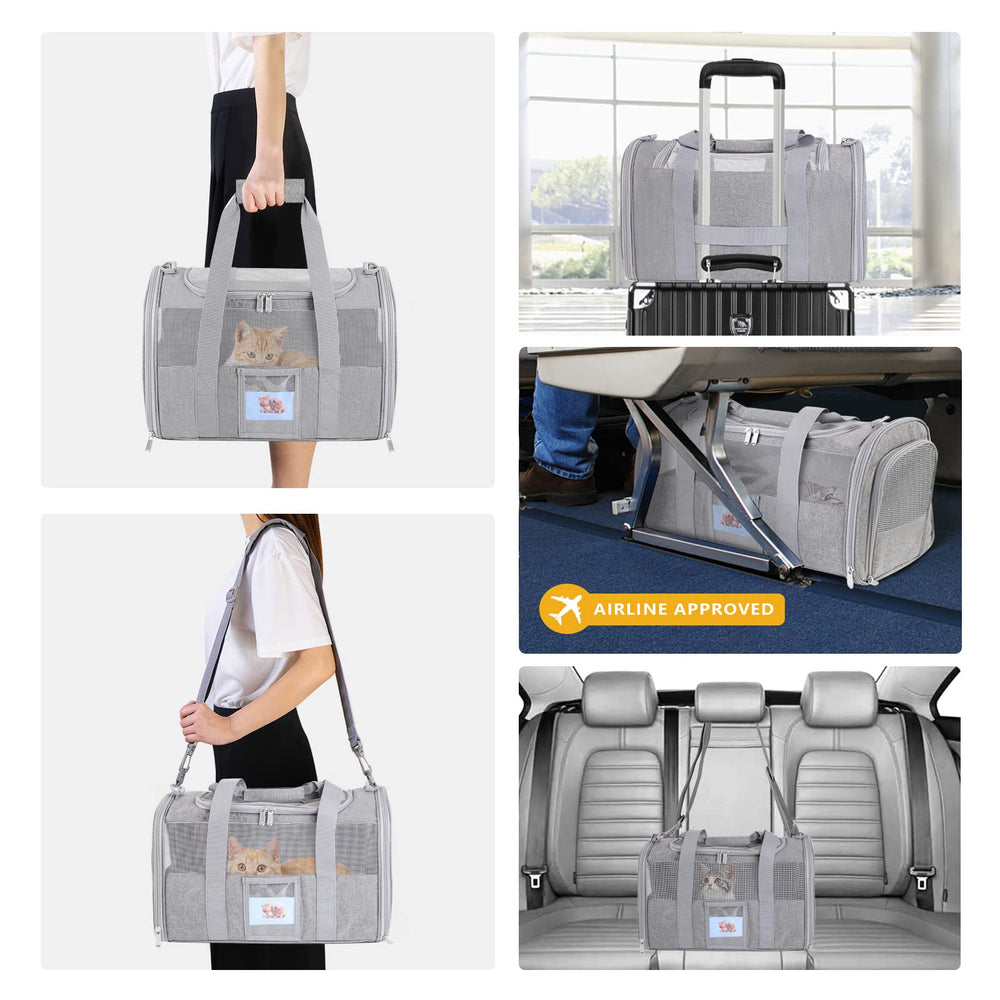 SECLATO cat carrier retractable shoulder straps reduce shoulder strain.