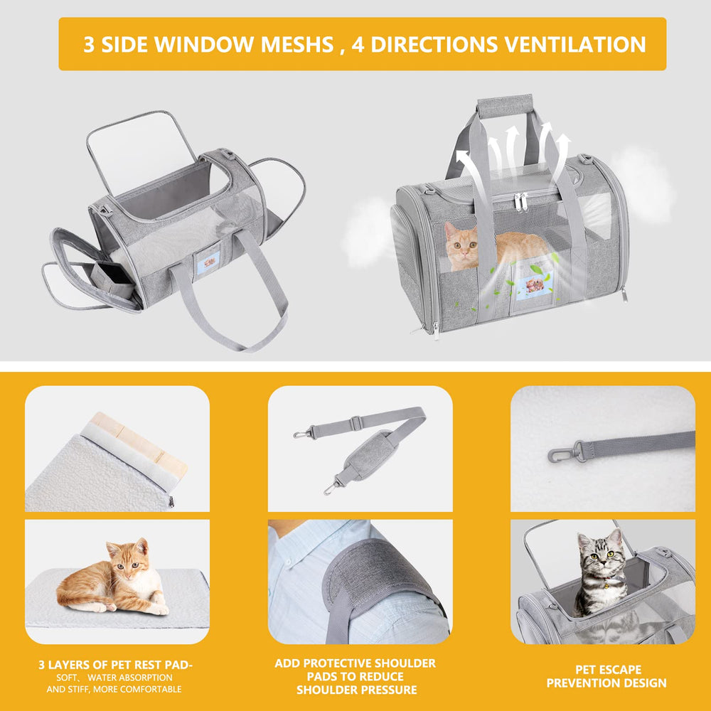 SECLATO cat carrier soft wool pad absorbs moisture for comfort.