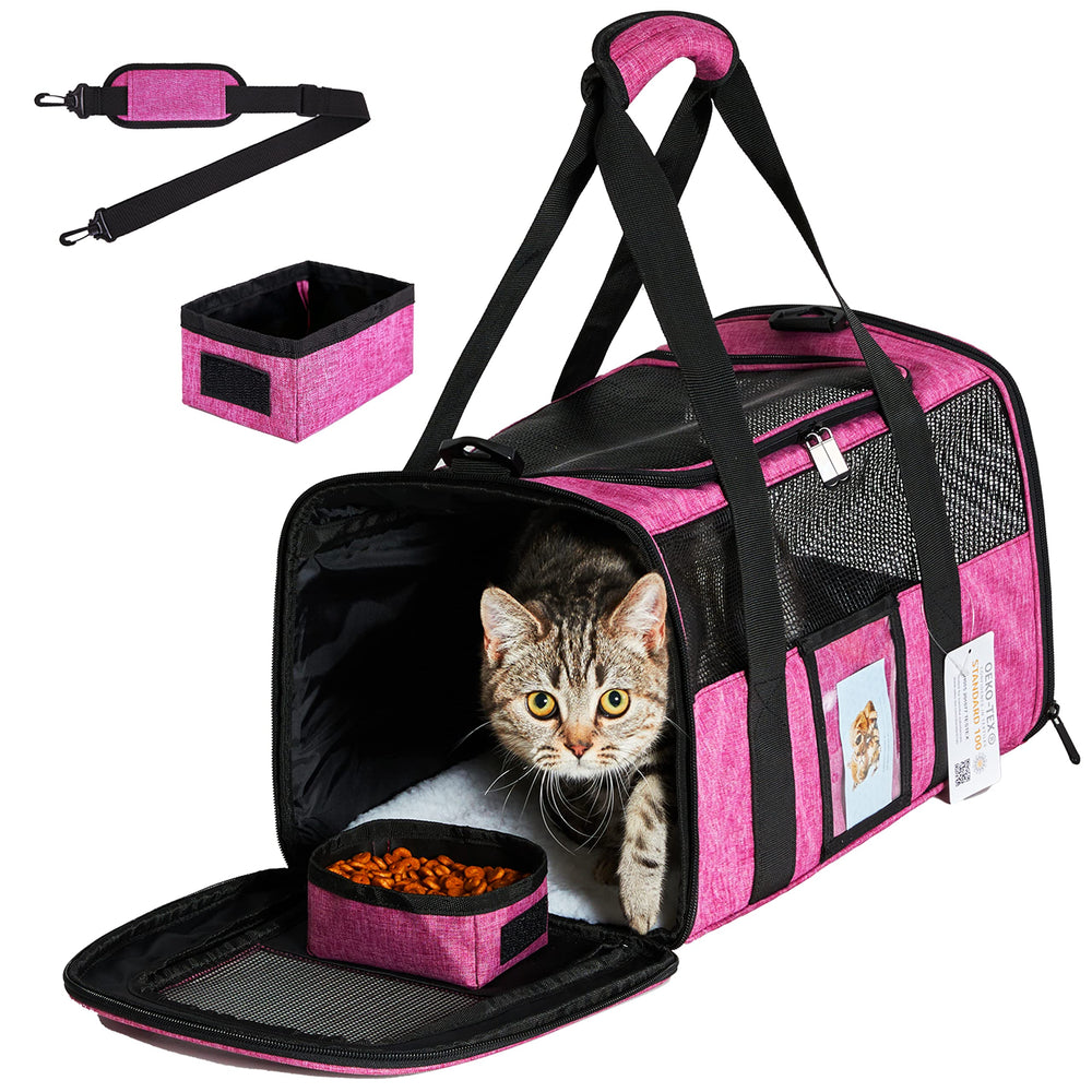 SECLATO cat carrier top view—travel-friendly size fits cabin.