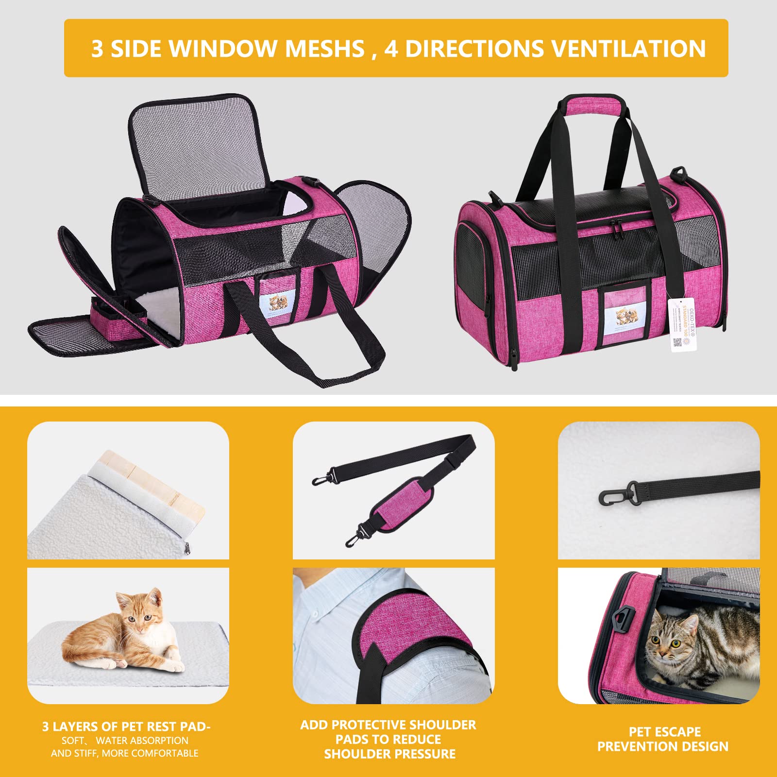 SECLATO removable-fleece-mat interior—easy cleaning and comfort.