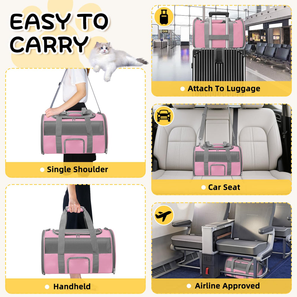 SECLATO Soft Side Cat Carrier airline approved fits under most seats
