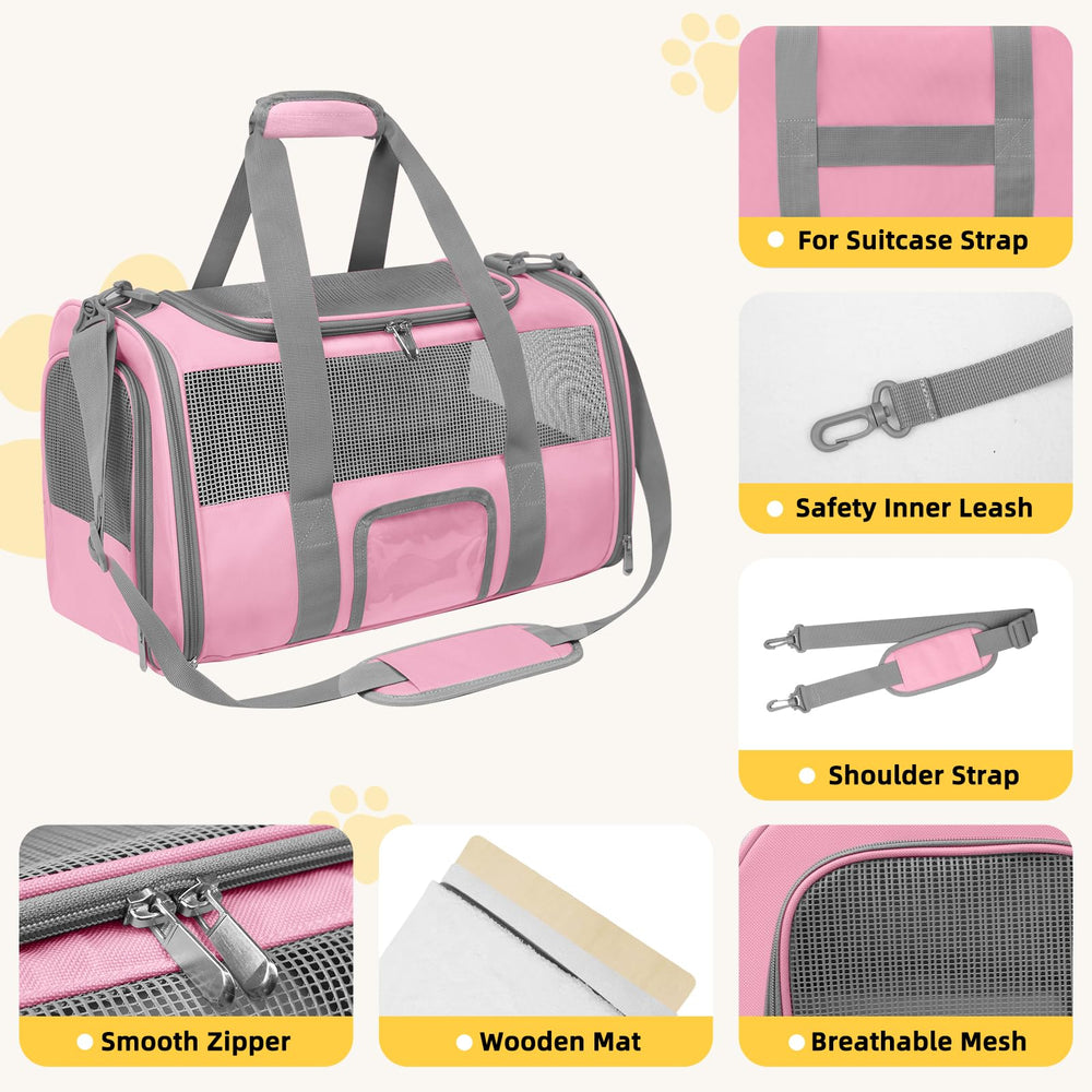 SECLATO Soft Side Cat Carrier retractable shoulder straps reduce shoulder strain