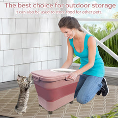 SECOAT 20-lb capacity pink litter storage holds up to 20 pounds